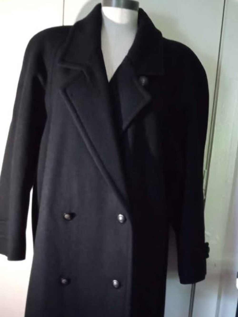 Andrea Marin NY 100% Wool Double-breasted Overcoat Black 18WP
